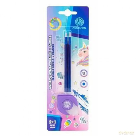 Wkłady wymazywalne niebieskie + gumka do długopisów i ołówków ASTRAPEN Oops! blister