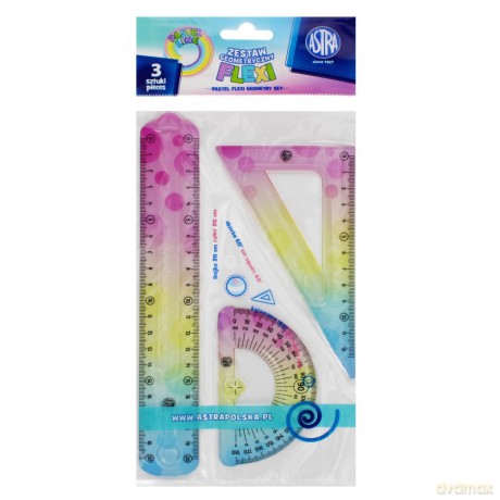Zestaw geometryczny pastelowy Flexi Astra pastel Line 3 elementy