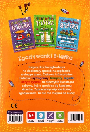 Zgadywanki 5-latka. krzyżówki, szyfrogramy, labirynty [KSIĄŻKA]