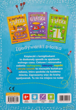 Zgadywanki 8-latka. krzyżówki, szyfrogramy, labirynty [KSIĄŻKA]