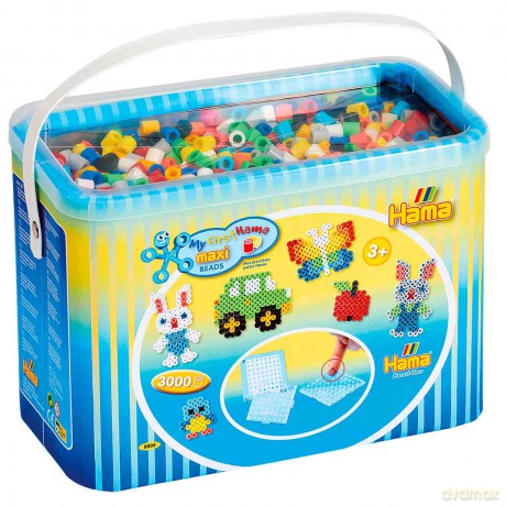 HAMA - Maxi Beads - Beads 3000 el.. + 3 pin plates