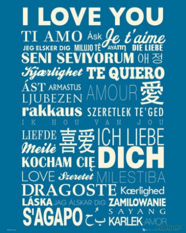Kocham Cię Napis [PLAKAT]