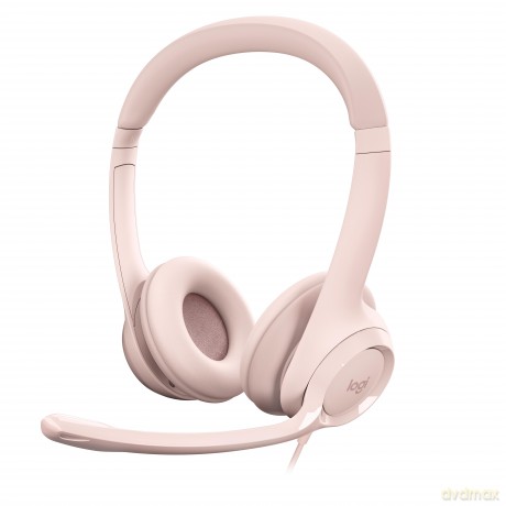 Logitech - H390 Wired Headset for PC/Laptop, Stereo Headphones with Noise Cancelling Microphone, USB-A, ROSE