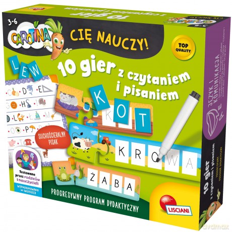 Lisciani Carotina cię nauczy! 10 gier z czytaniem i pisaniem 304-PL102839 [GRA]