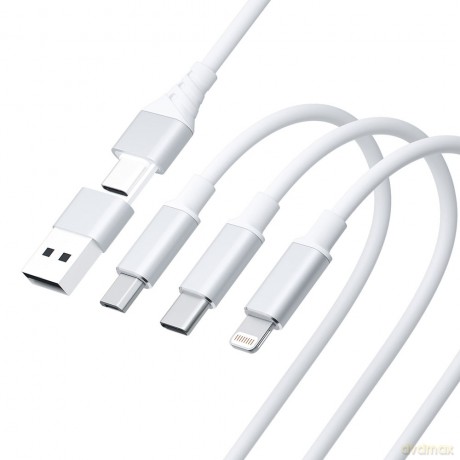 Kabel 3mk Hyper Cable 3in1 A/C to C/Micro/Lightning 1.5m White