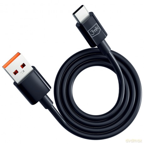 Kabel USB 3mk Hyper Cable A to C 1.2m 5A Black
