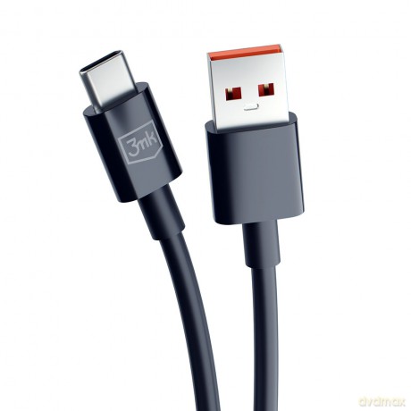 Kabel USB 3mk Hyper Cable A to C 1.2m 5A Black