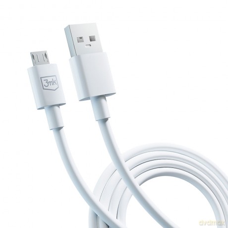 Kabel USB 3mk Hyper Cable A to Micro 1.2m 5V 2,4A White
