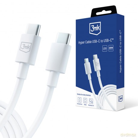 Kabel USB 3mk Hyper Cable C to C 100W 1.2m White