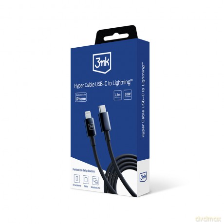 Kabel USB typ C - 3mk Hyper Cable C to Lightning 20W 1.2m Black