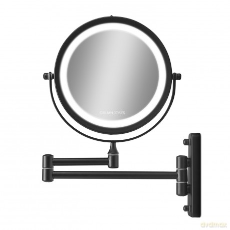 Lusterko Gillian Jones - Double-Sided Wall Mirror w. LED Light & x10 Magnification - Black