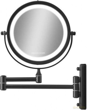 Lusterko Gillian Jones - Double-Sided Wall Mirror w. LED Light & x10 Magnification - Black