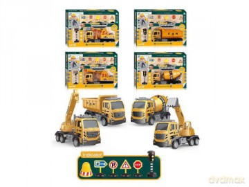 Auto budowlane ze znakami drogowymi BA2894 mix