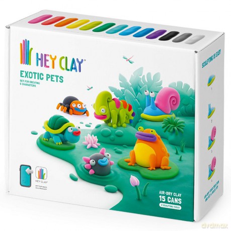 Hey Clay Masa plastyczna Egzotyczne zwierzęta 15 puszek 15025CEE