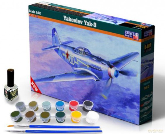 Model samolotu do sklejania Yakovlev Yak-3 1:72 + farby, pędzelki, klej