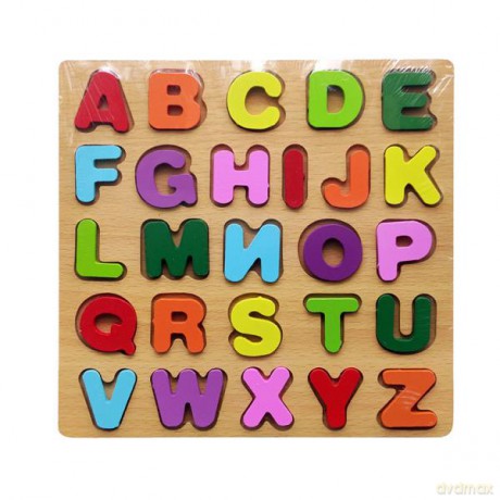 Układanka Puzzle drewniane Litery Alfabet BPUZ4492