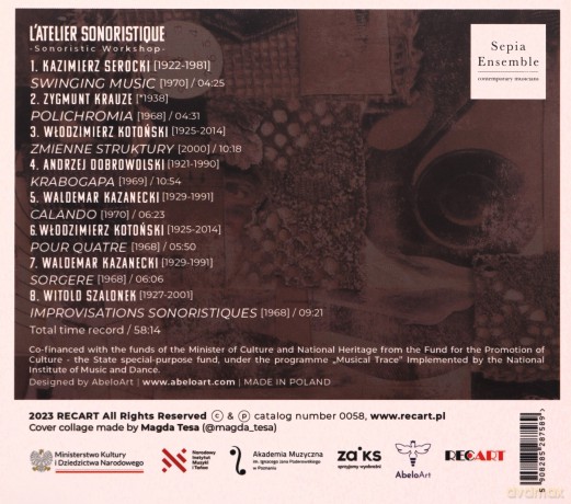 Sepia Ensemble: L'Atelier Sonoristique - Sonoristic Workshop [CD]