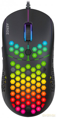 AEROZ - GM-1000 RGB -LIGHTWEIGHT GAMING MOUSE - BLACK (Sunplus 199)