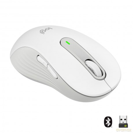 Logitech - M650 Signature - Large Wireless Mouse - White (Left Handed)