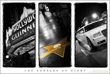 Los Angeles Nocą - Hollywood [PLAKAT]