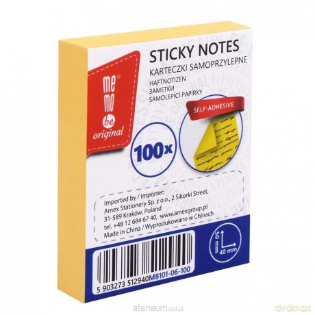 Bloczek samoprzylepny 40x50mm 100K żółty