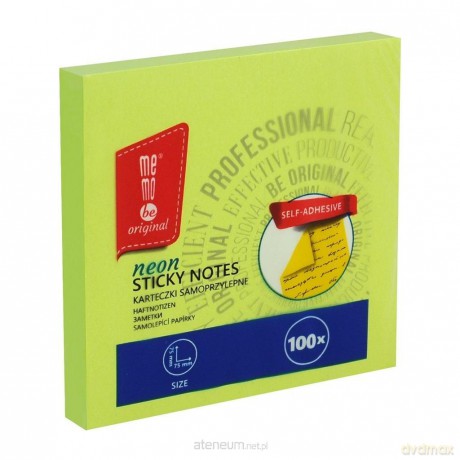 Bloczek samoprzylepny 75x75mm 100K neon