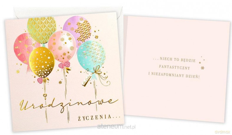Karnet Urodziny (damskie, balony) [GADZET]