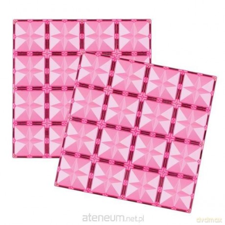 Klocki magnetyczne 2 płyty różowe 30x30 cm [KLOCKI]