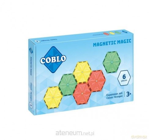 Klocki magnetyczne 6 płyt hexagon 14cm [KLOCKI]
