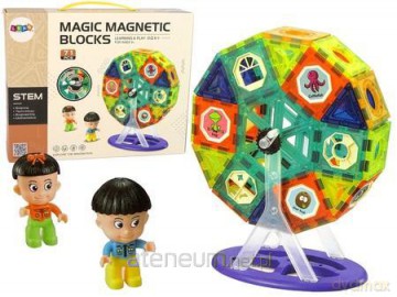 Klocki magnetyczne budowle 3D Diabelski Młyn 71el [KLOCKI]