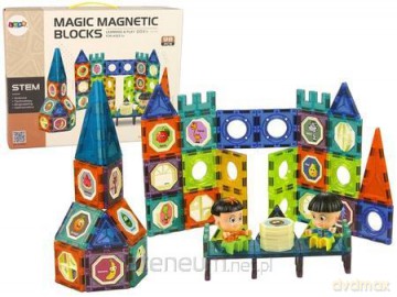 Klocki magnetyczne budowle 3D Zamek 98el [KLOCKI]