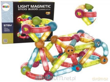 Klocki magnetyczne świecące 76el [KLOCKI]