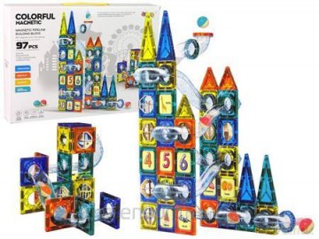 Klocki magnetyczne zamek tor dla kulek 97el [KLOCKI]