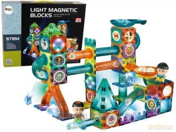 Klocki magnetyczne zjeżdżania świecąca 150el [KLOCKI]