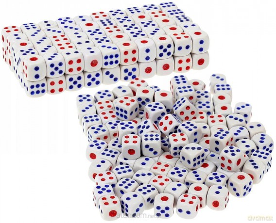 Kostka do gry kolorowe oczka 1.6cm [GRA]