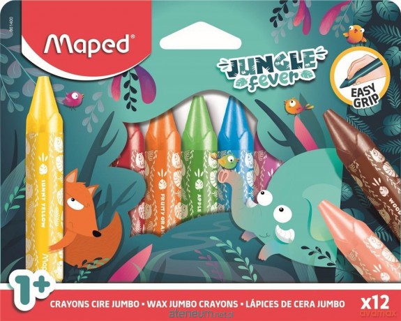 Kredki Jumbo Jungle Fever świecowe 12szt
