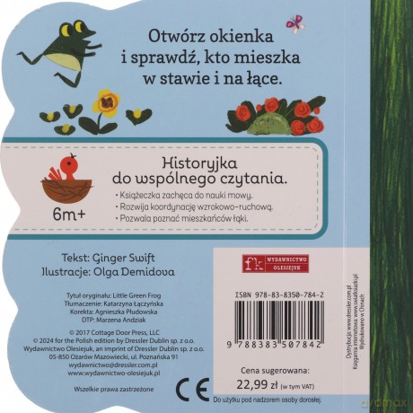 Książeczka z okienkami. Zielona żabka - Ginger Swift [KSIĄŻKA]