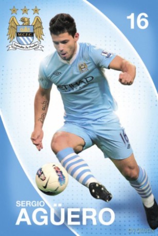 Manchester City Sergio Aguero 11/12 [PLAKAT]