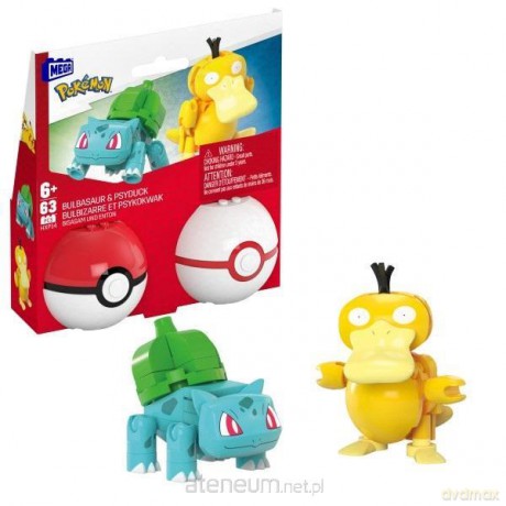 Mega Pokemon Pokeball Bulbasaur i Psyduck HXP14 [FIGURKA]