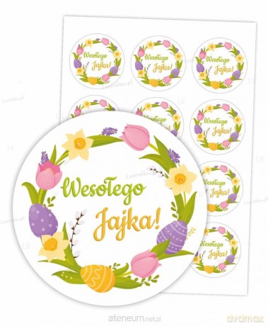 Naklejki wielkanocne wesołego jajka 12szt