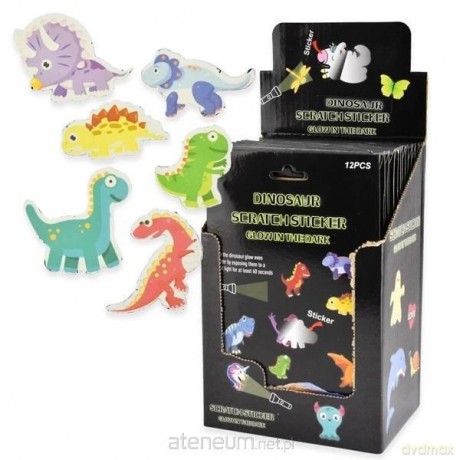 Naklejki zdrapki świecące w ciemności Dinozaury