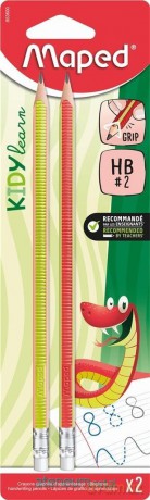 Ołówek z gumką Kidy Learn Grip HB 2szt