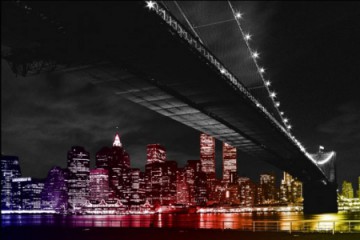 Manhattan Nocą - Kolor [PLAKAT]