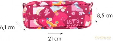 Piórnik 2 komorowy Roller różowy