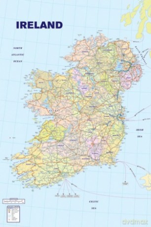 Mapa Irlandii [PLAKAT]