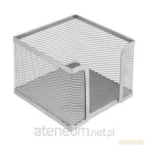 Pojemnik na karteczki metalowy srebrny