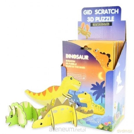 Puzzle 3D zdrapki świecące w ciemności Dinozaury [PUZZLE]