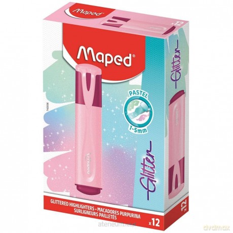 Zakreślacz Glitter Pastel różowy (12szt)
