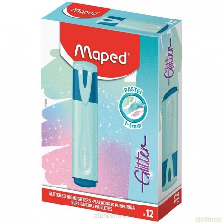 Zakreślacz Glitter Pastel z brokatem (12szt)