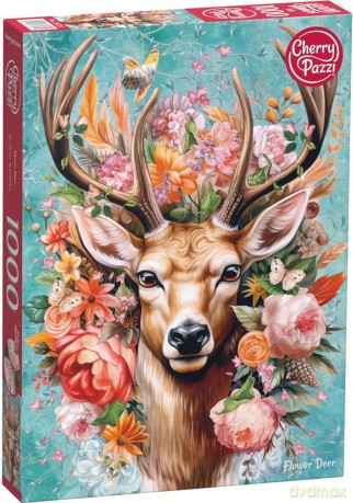 CHERRYPAZZI 1000 el. Kwiatowy jeleń / Flower Deer 30752 [PUZZLE]